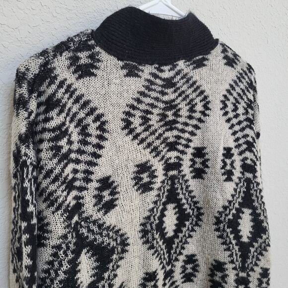 Jolt Cardigan Sweater Womens Small Black Geometric Fall Winter, Casual Boho - Picture 10 of 11